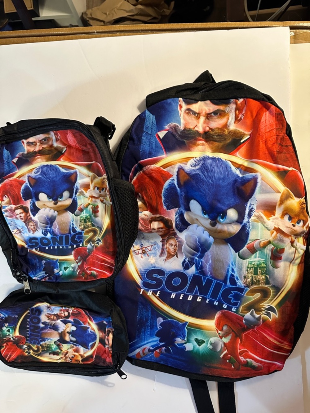 Sonic the Hedgehog 2 Kids Backpack Set - Blue & Red - Picture 1 of 3